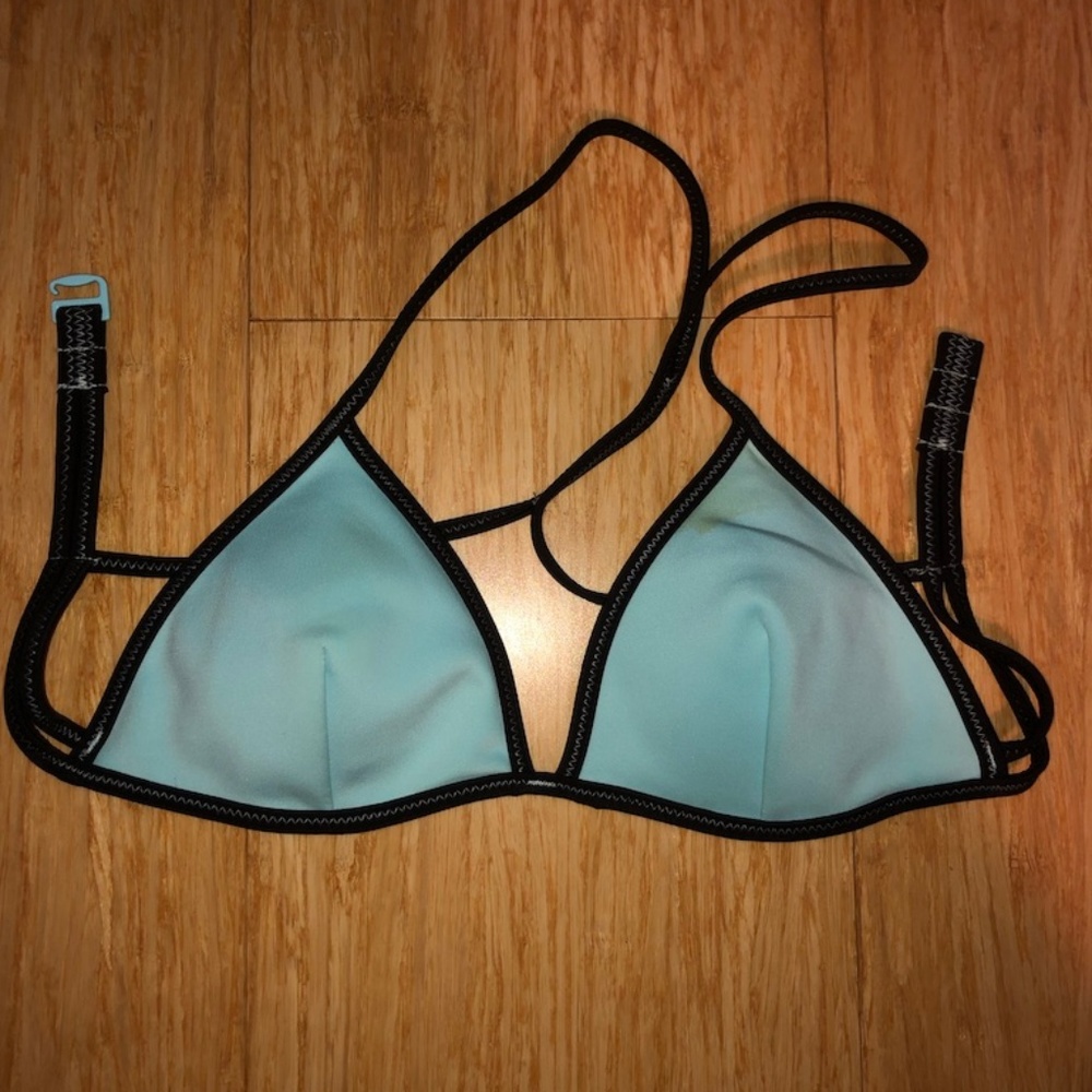 Victorias secret triangle blue bikini top